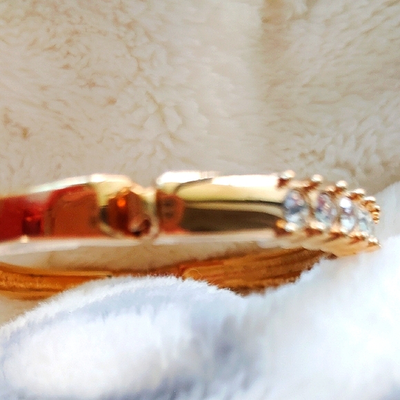 Swarovski Gold-tone and Crystal Bangle Clamper Bracelet - Picture 7 of 7
